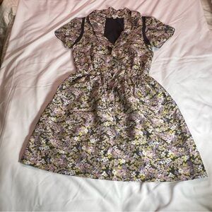Wilfred Floral Short Sleeve Dress 100% Silk Size 2